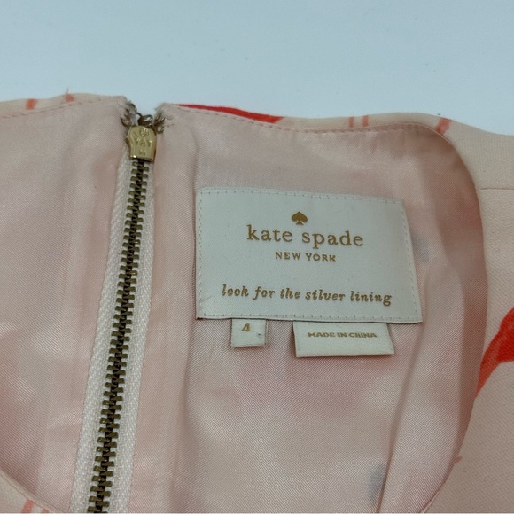 kate spade Women’s Flamingo Sheath Dress 4 Short Sleeve Pink Coral Black Gold - Picture 4 of 10
